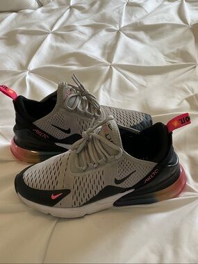 Nike Air Max 270 Rainbow Heel Gray Pink Black Sneakers